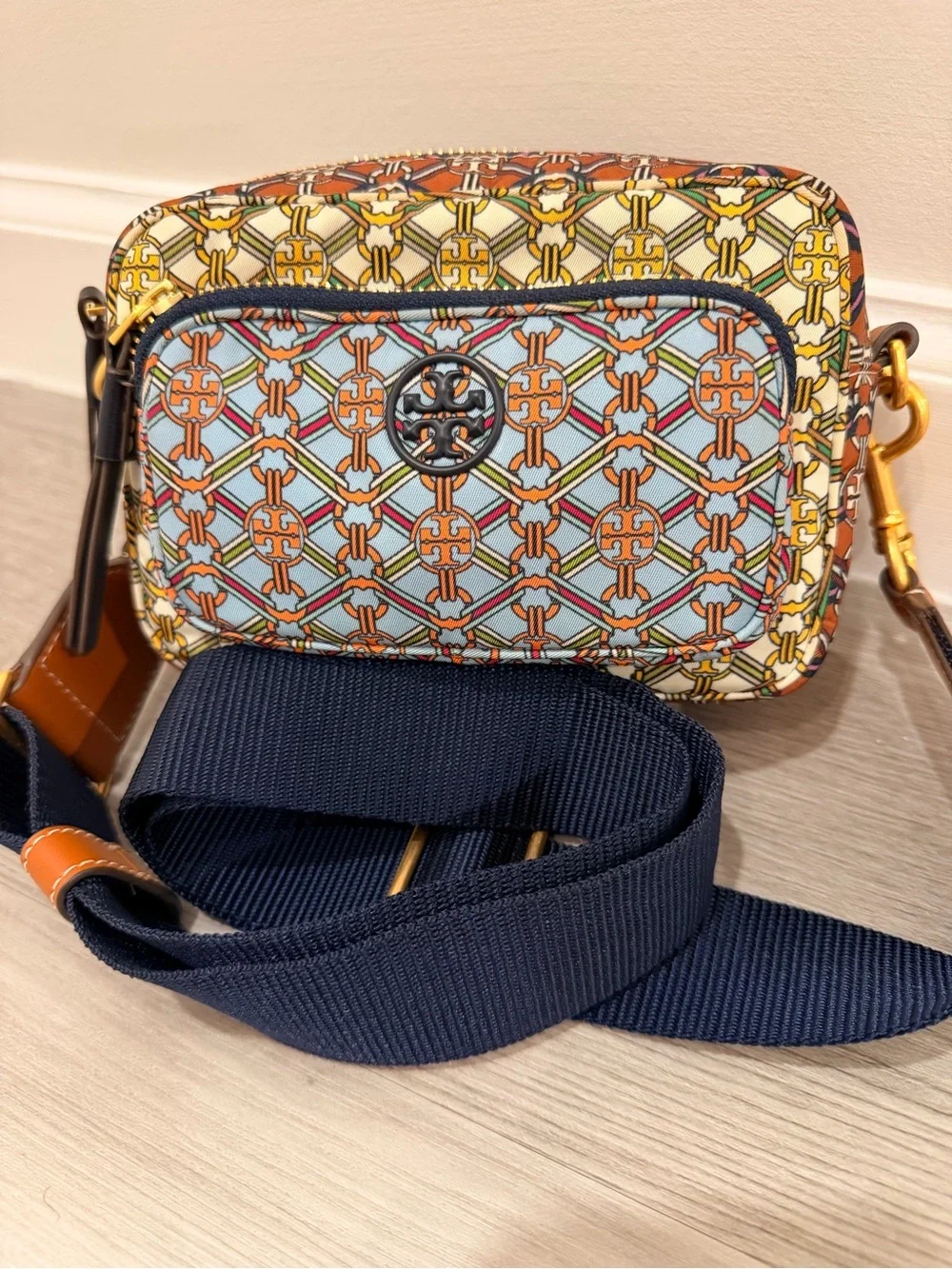 Tory Burch Piper Mini Printed Crossbody Bag Multicolor Logo